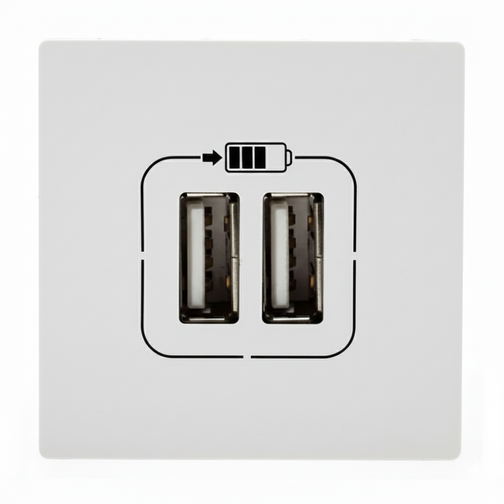 Módulo Tomada com 2 USB Pial Plus+ 2400mA 2 módulos Branco - 615089BC