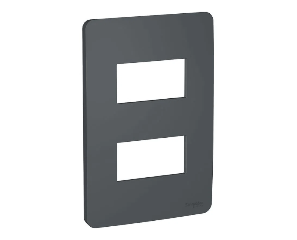 Placa Orion 4x2 para 2 Módulos Stellar Black - S730121294