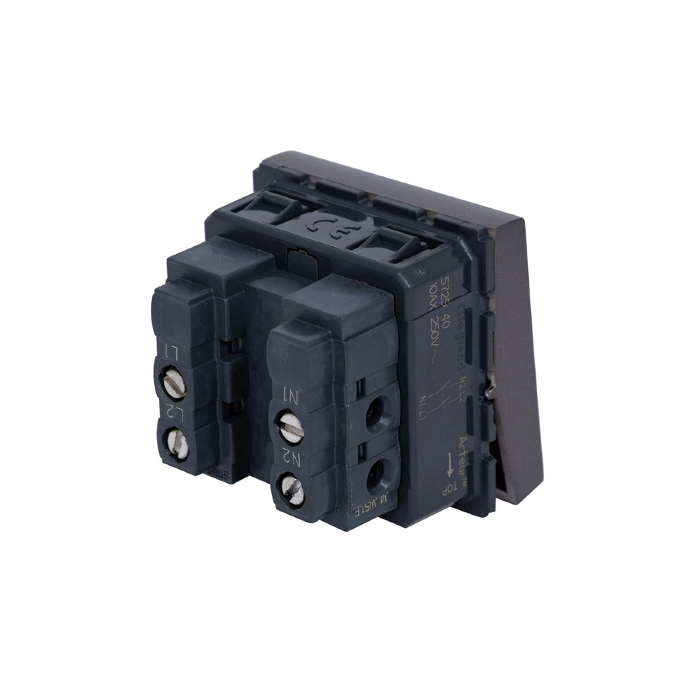 Módulo Interruptor Bipolar Simples Arteor 10A Quadrado 2 Módulos Magnesio - 572540B