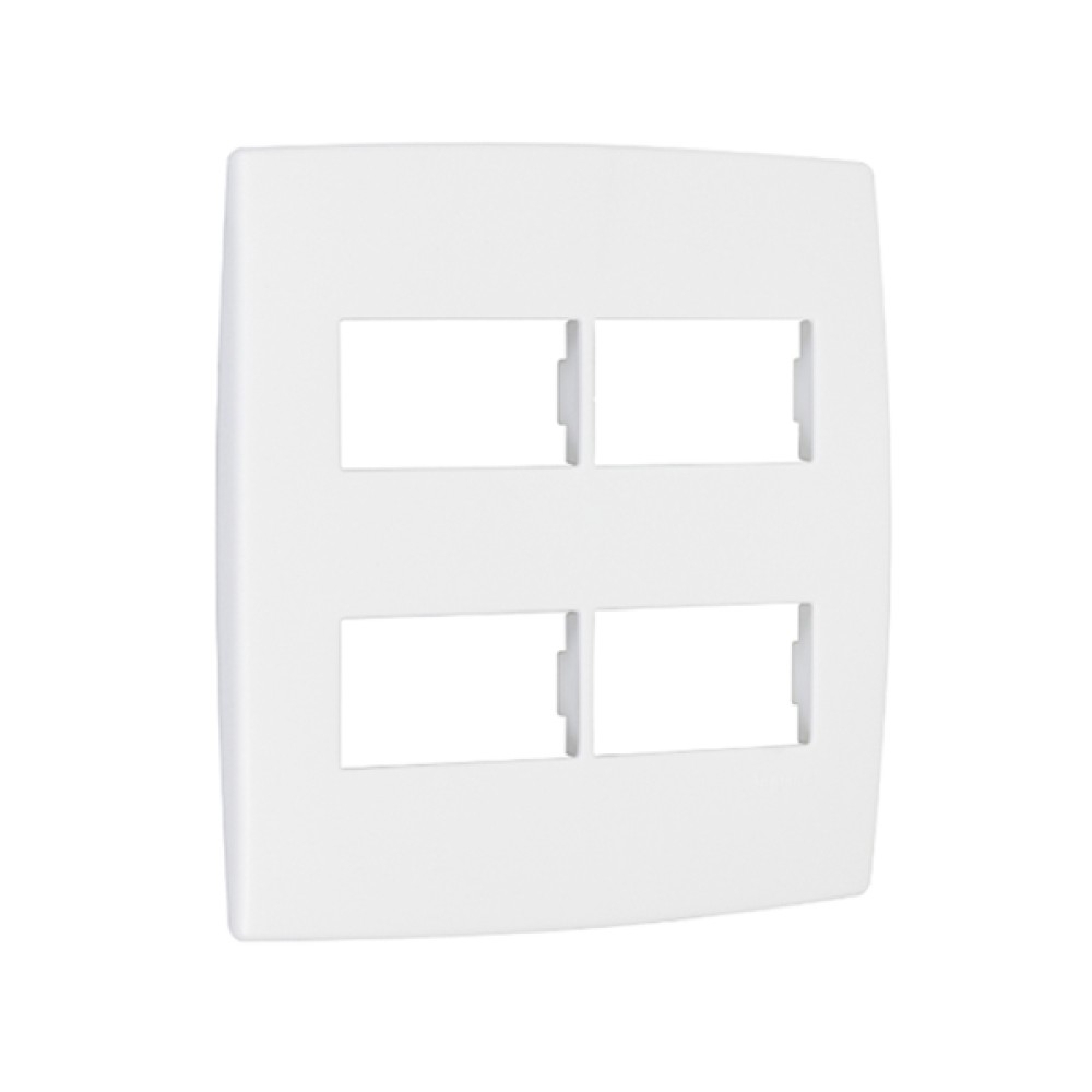 Placa Pial Plus 4x4 para 2+2 Módulos Separados Branca - 618514