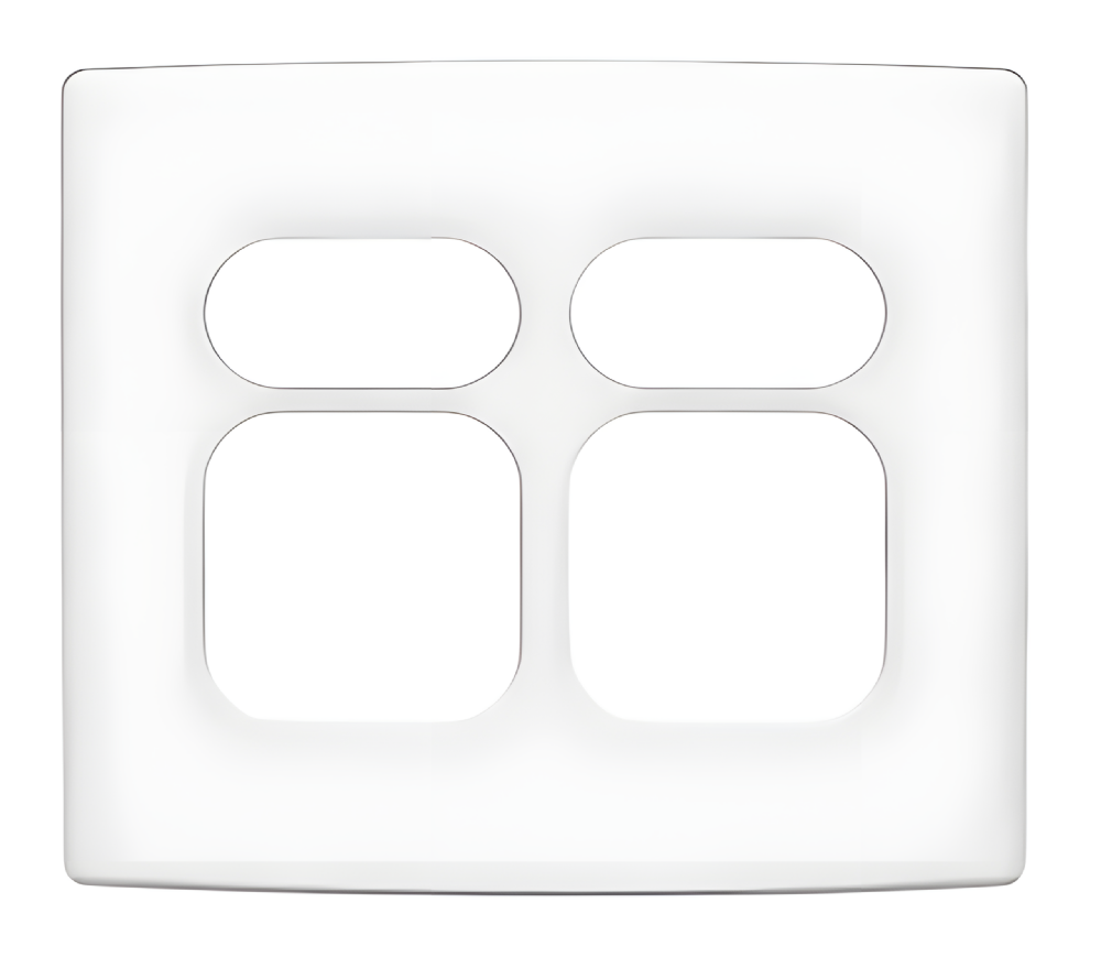 Placa 4x4 2+2 Postos Juntos 1+1 Postos Separados Nereya Branco Gloss - 663453