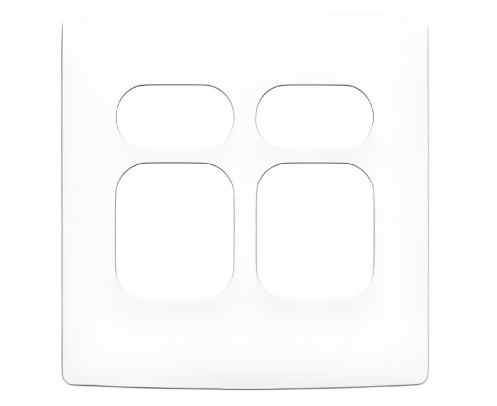 Placa 4x4  2+2 Postos Juntos 1+1 Postos Separados Nereya Branco Sal - 663450