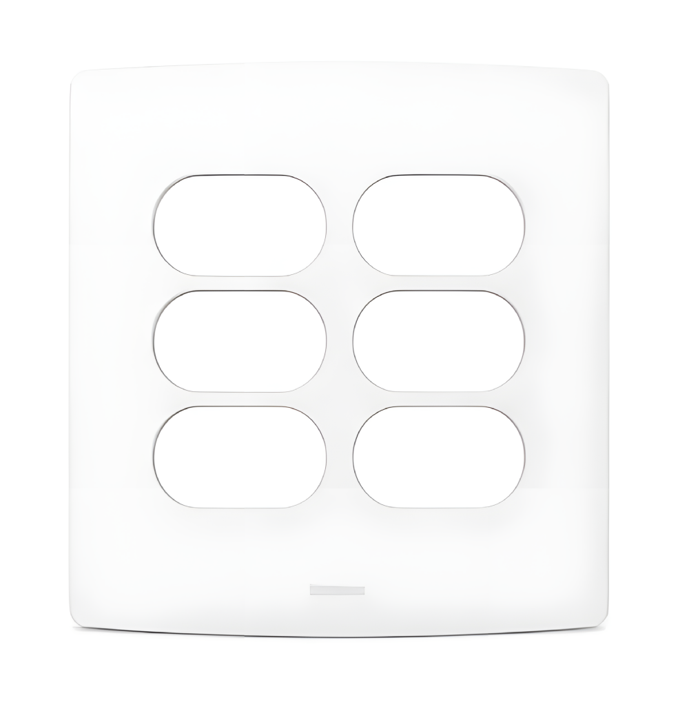 Placa 4x4 3+3 Postos Separados Nereya Branco Gloss - 663433