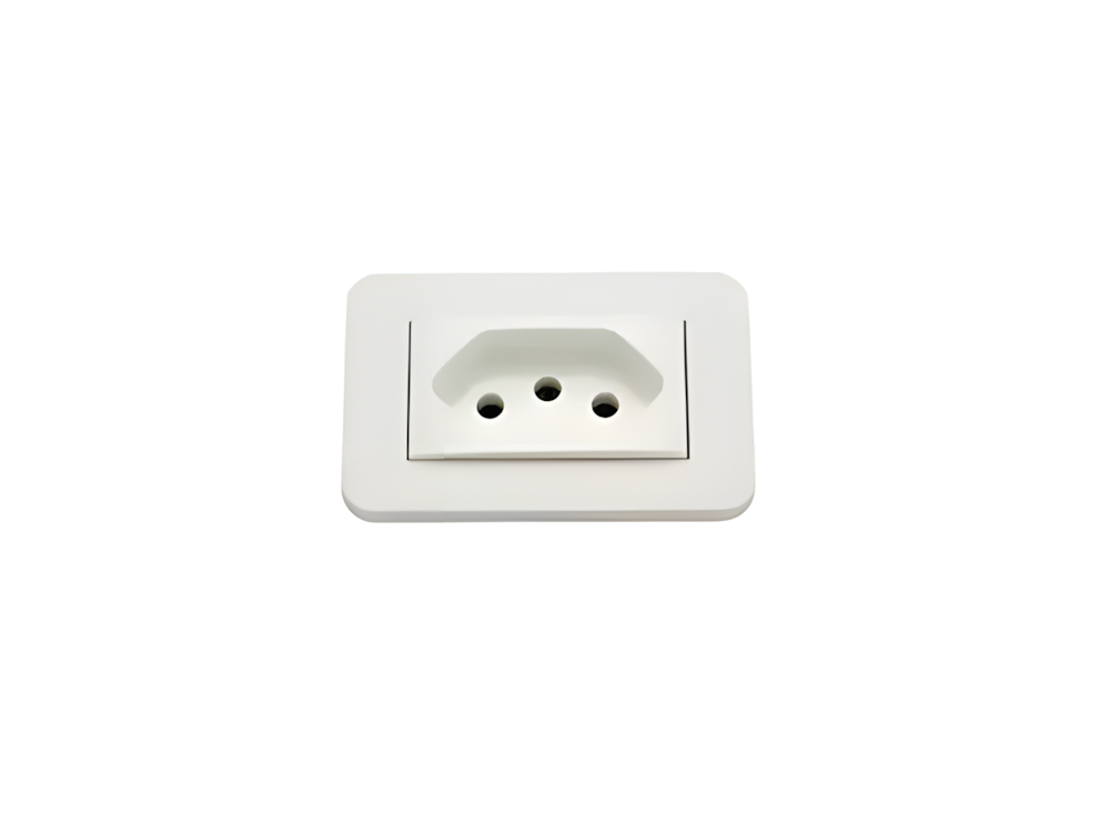 Tomada para marcenaria Lumitek 2Polos+Terra 20A Branca
