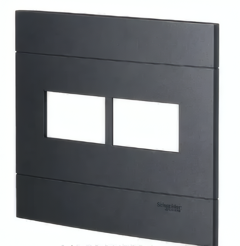Placa 4x4 2 Postos Decor Prata Fume - PRM044425