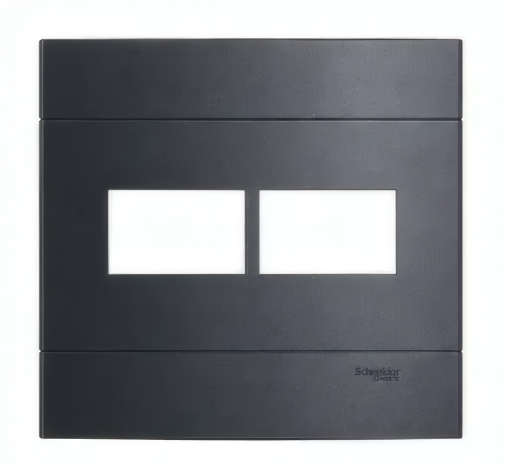 Placa 4x4 2 Postos Decor Prata Fume - PRM044425