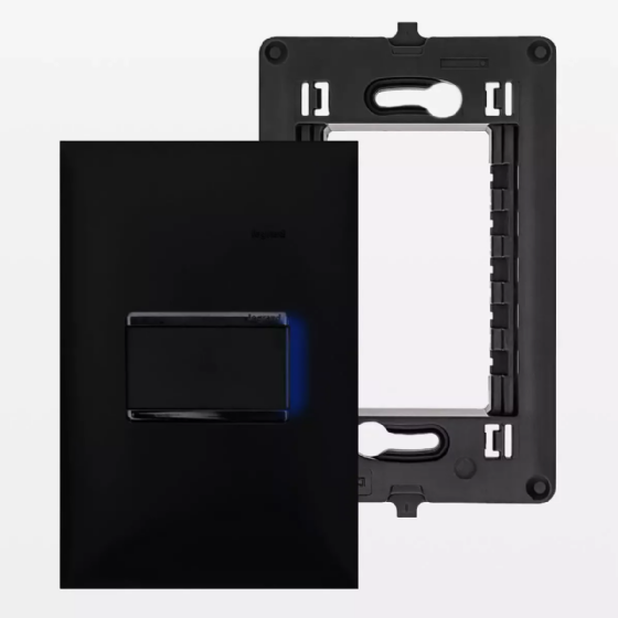Conjunto 1 Interruptor Simples Pial Plus+ Preto