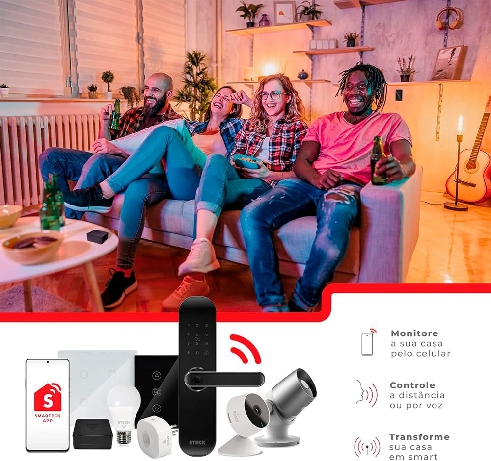 Camera de Segurança Inteligente Steck Wi-fi Interna C/ Audio -SMBC1BS1
