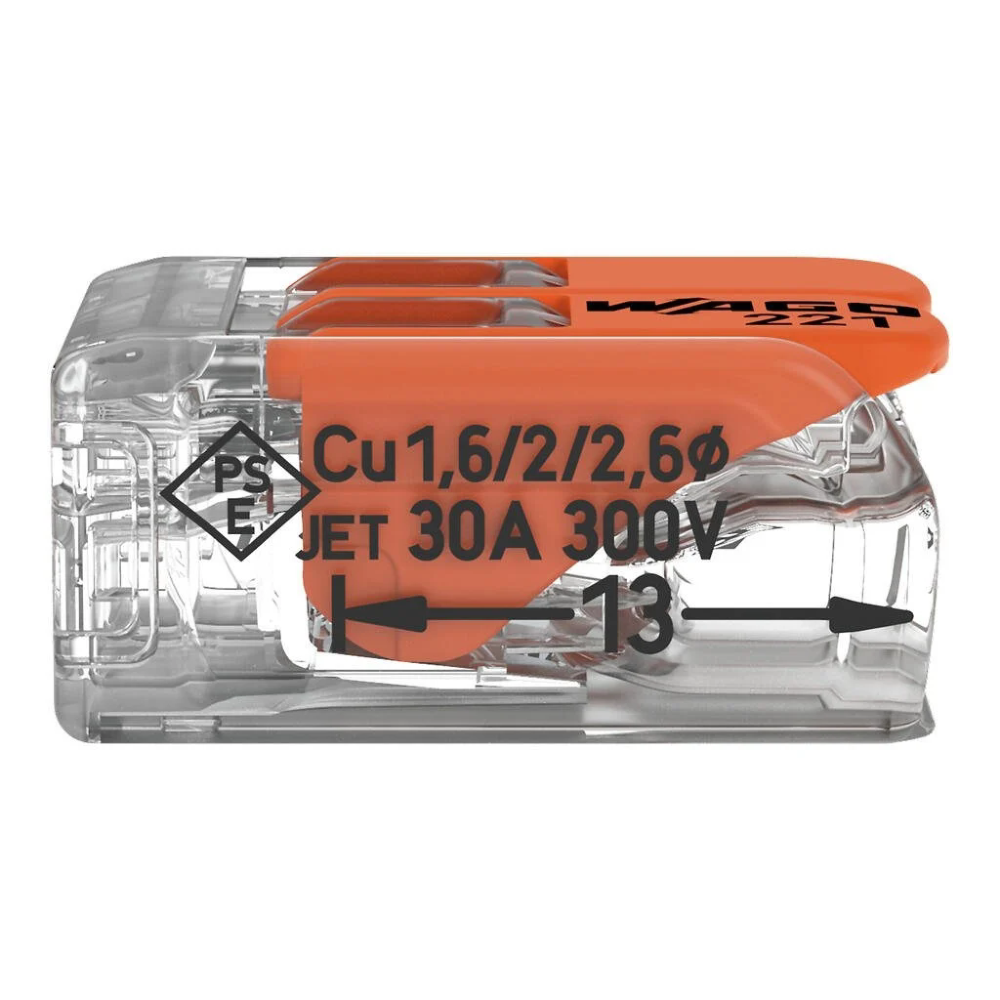 Conector Wago 2 entradas 0,5 a 6mm(C/ 3 pcs) -221612