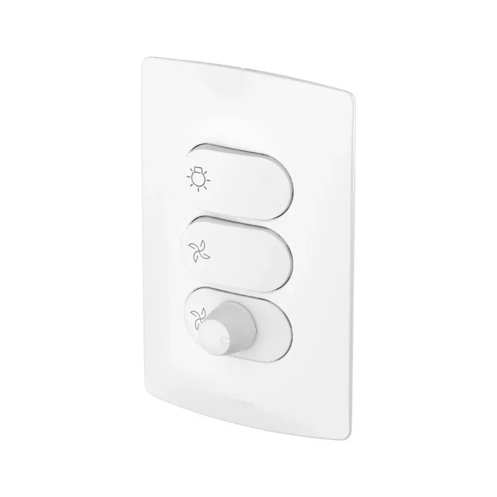 Conjunto Variador de Ventilador + 2 Interruptores Paralelos Nereya Branco - 663140