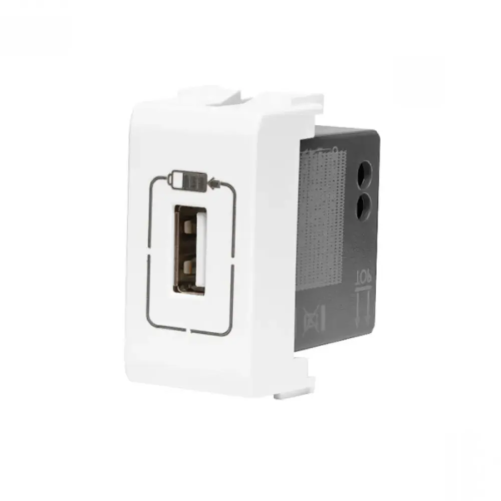 Módulo Tomada Carregador USB Thesi-Up 1100mA Branco - M4285C1