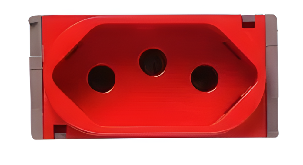 Módulo Tomada Nereya 2Polos+Terra 20A Vermelho - 663058