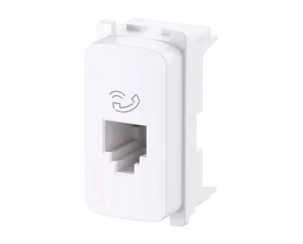Módulo Tomada RJ11 2 fios Cat6 Zeffia Branco - 680156