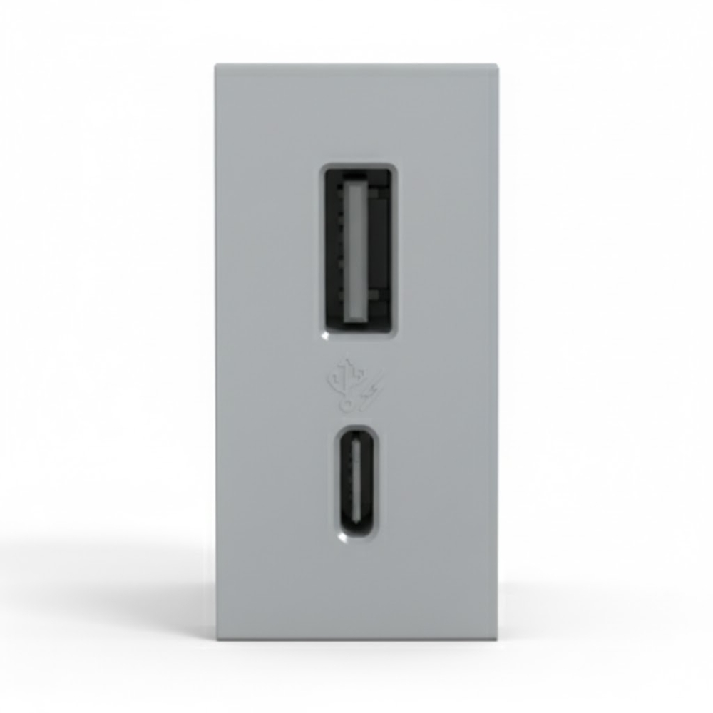 Módulo Tomada USB Tipo A+C Orion Alumínio - S70547274