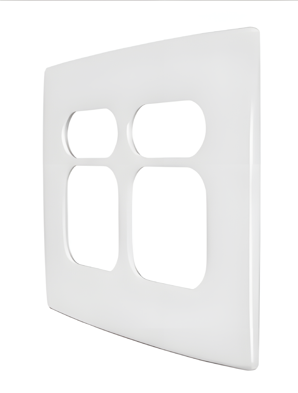 Placa 4x4 2+2 Postos Juntos 1+1 Postos Separados Nereya Branco Gloss - 663453