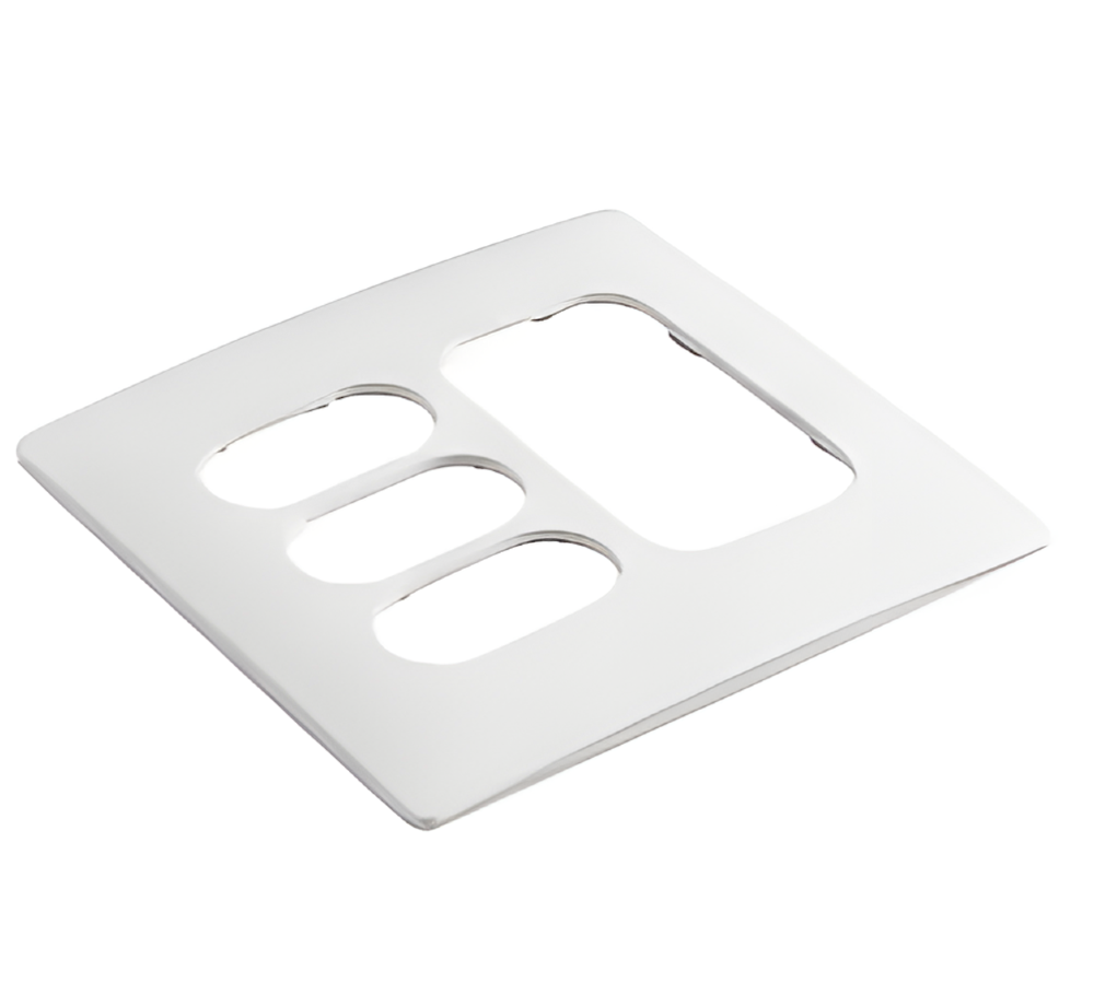 Placa 4x4 3 Postos juntos +3 Postos Separados Nereya Branco Sal - 663460