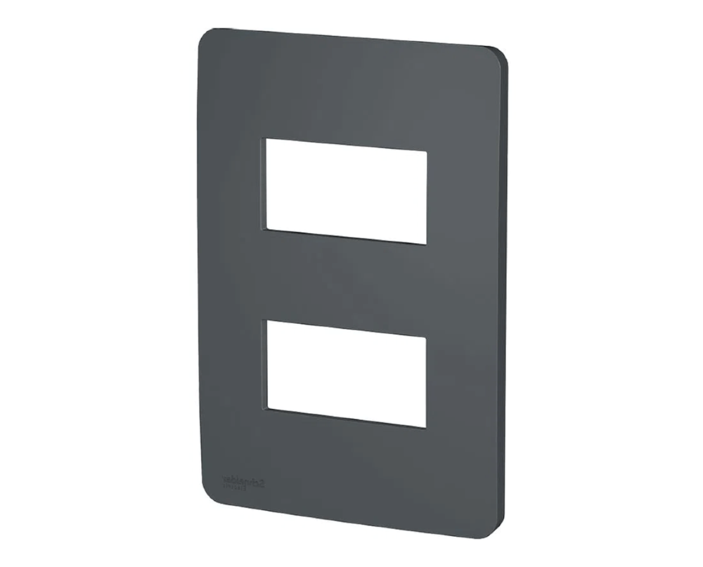 Placa Orion 4x2 para 2 Módulos Stellar Black - S730121294