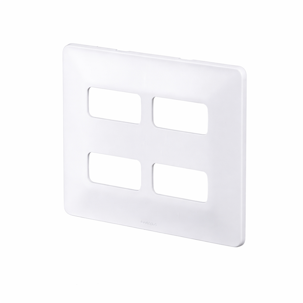 Placa+Suporte Zeffia 4x4 2+2 Postos Separados Branca - 680175