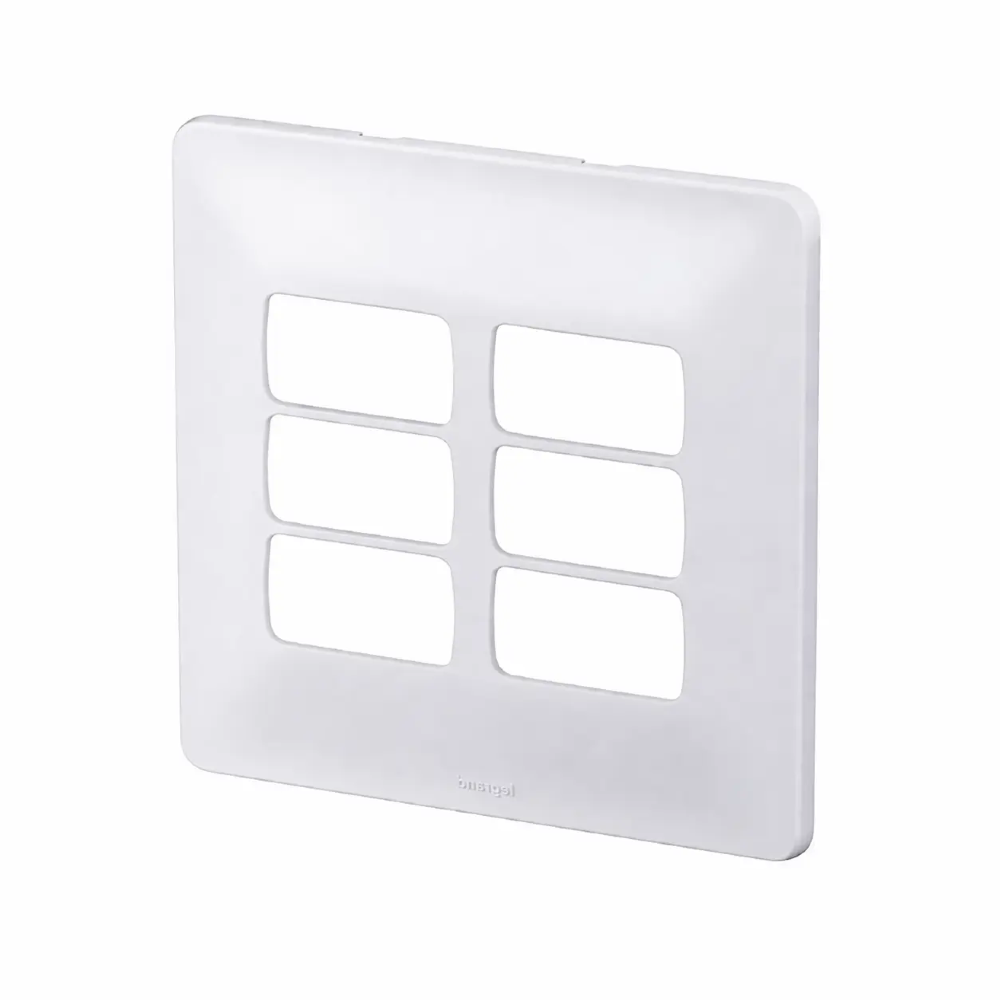Placa+Suporte Zeffia 4x4 3+3 Postos Separados Branca - 680177