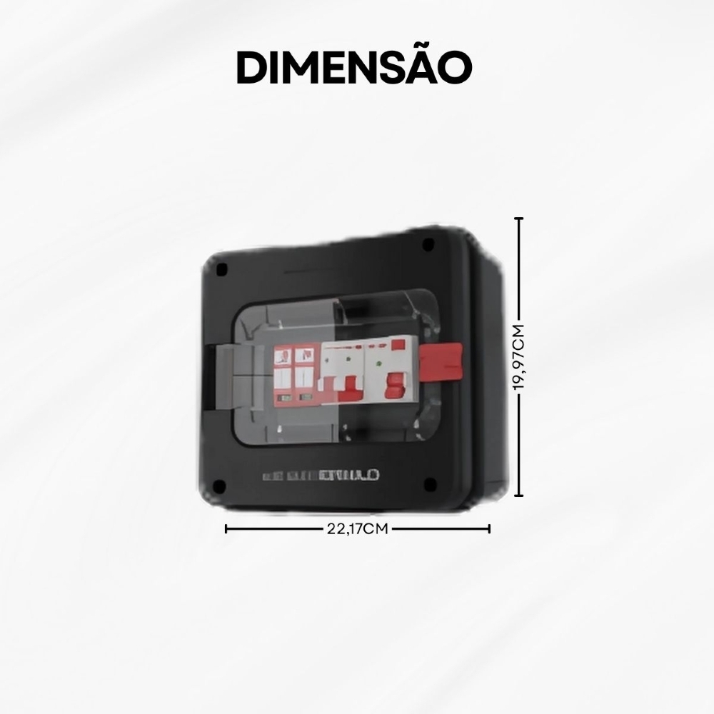 Quadro de Proteção Clamper P/ carrro eletrico Mobi Box Preto 220V 8KW -025976