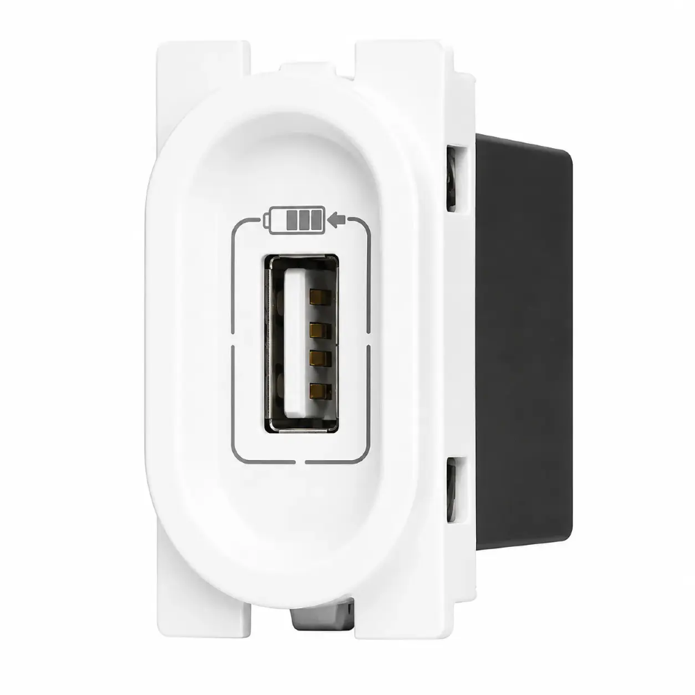 Módulo Tomada Carregador USB Nereya 1100mA Branco - 663012