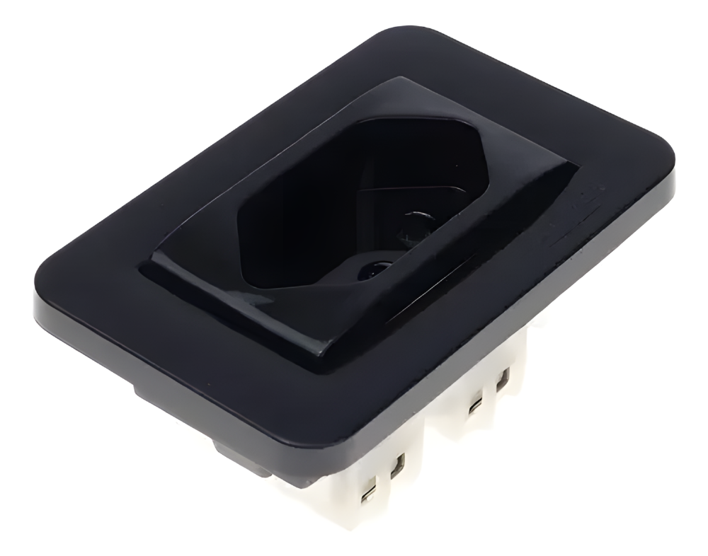 Tomada para marcenaria Lumitek 2Polos+Terra 20A Preta