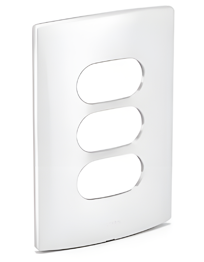 Placa 4x2 3 Postos Separados Nereya Branco Gloss - 663263