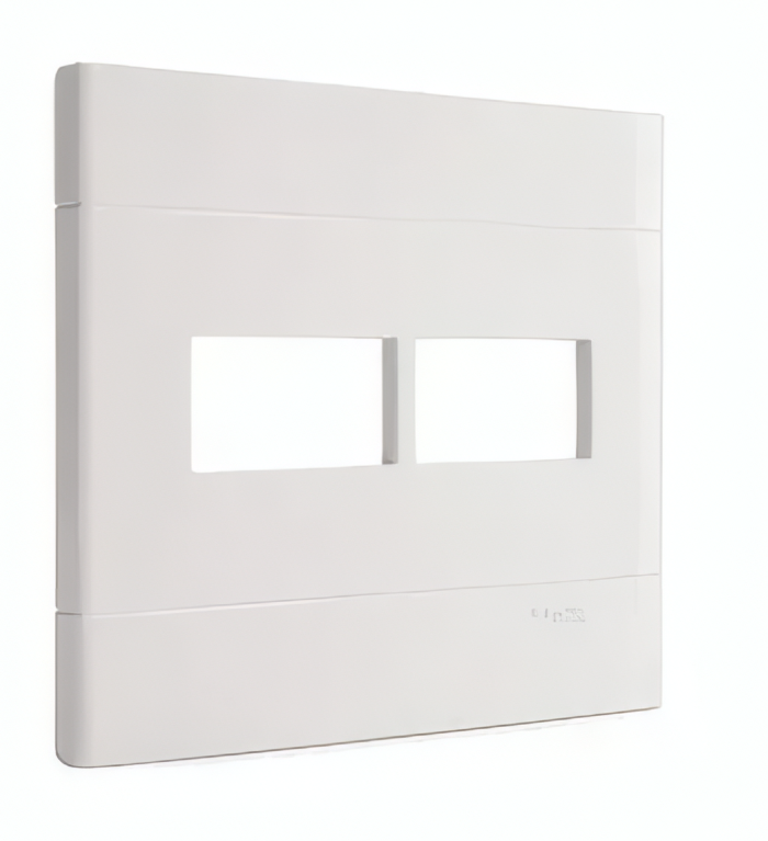 Placa 4x4 2 Postos Decor Branco - PRM044421