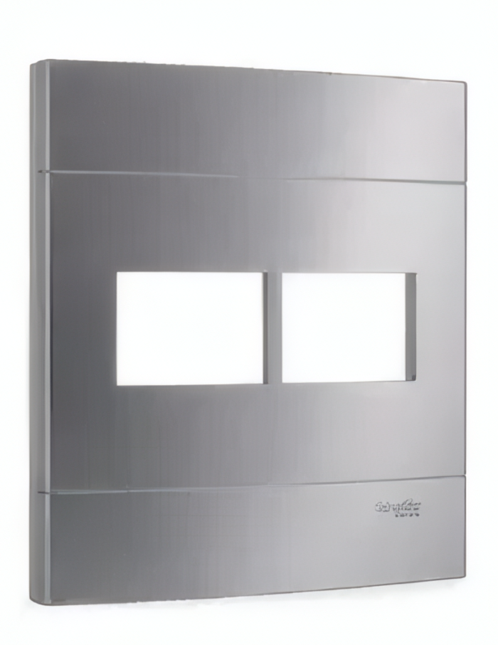 Placa 4x4 2 Postos Decor Prata Artico - PRM044426