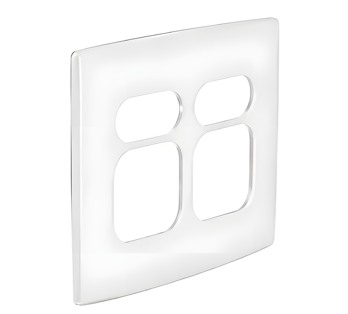 Placa 4x4 2+2 Postos Juntos 1+1 Postos Separados Nereya Branco Gloss - 663453