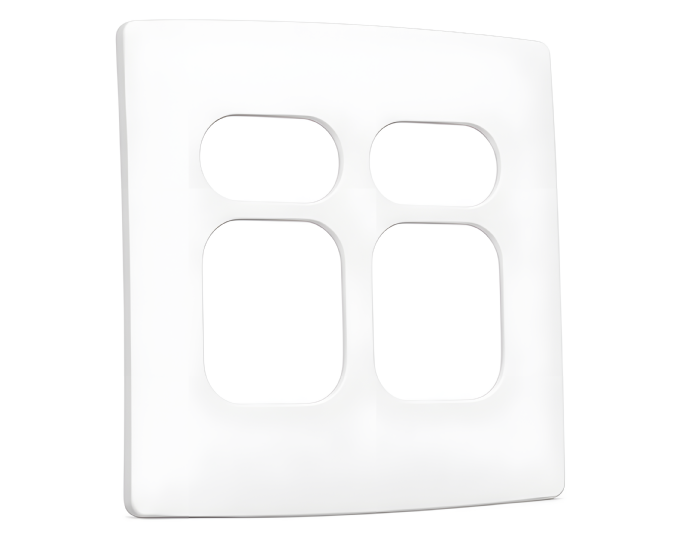 Placa 4x4  2+2 Postos Juntos 1+1 Postos Separados Nereya Branco Sal - 663450