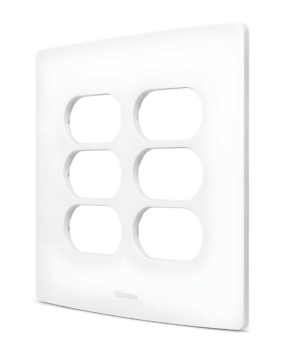 Placa 4x4 3+3 Postos Separados Nereya Branco Gloss - 663433