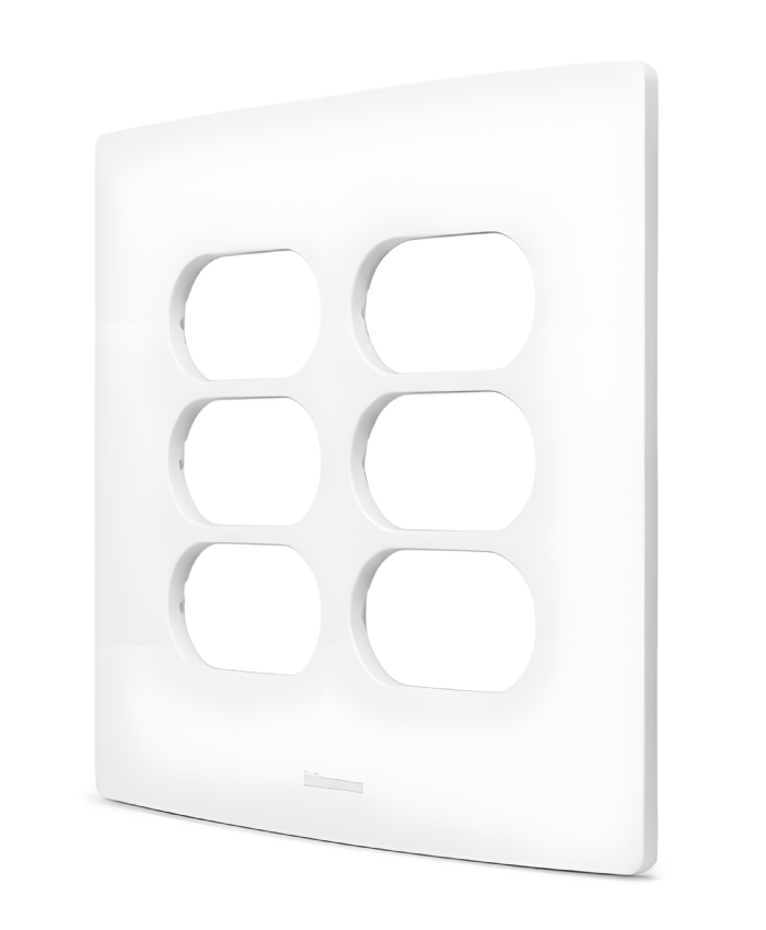 Placa 4x4 3+3 Postos Separados Nereya Branco Gloss - 663433