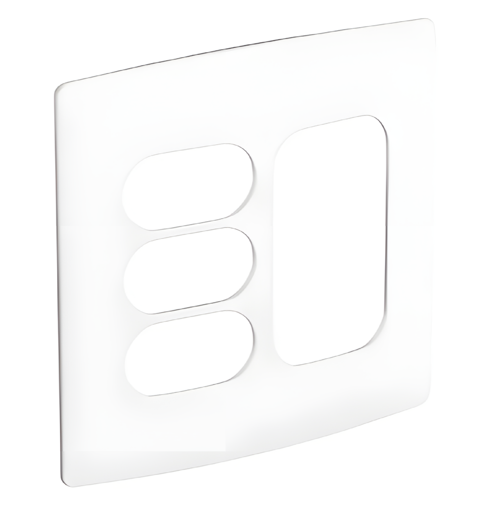 Placa 4x4 3 Postos juntos +3 Postos Separados Nereya Branco Sal - 663460