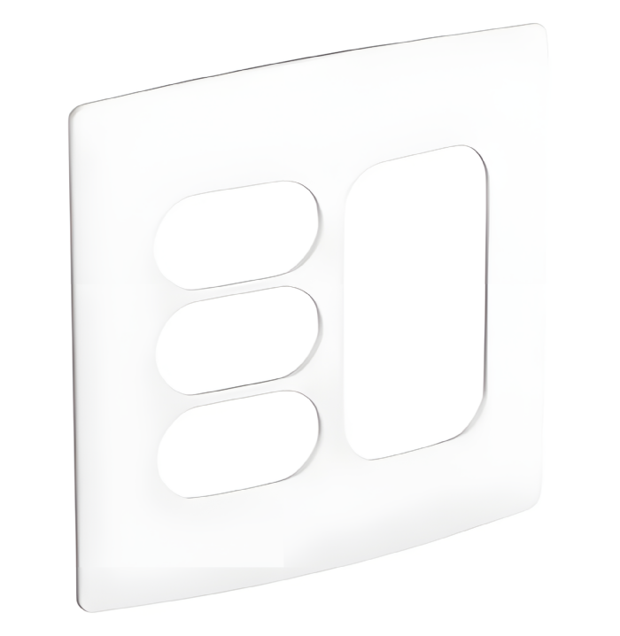 Placa 4x4 3 Postos juntos +3 Postos Separados Nereya Branco Sal - 663460