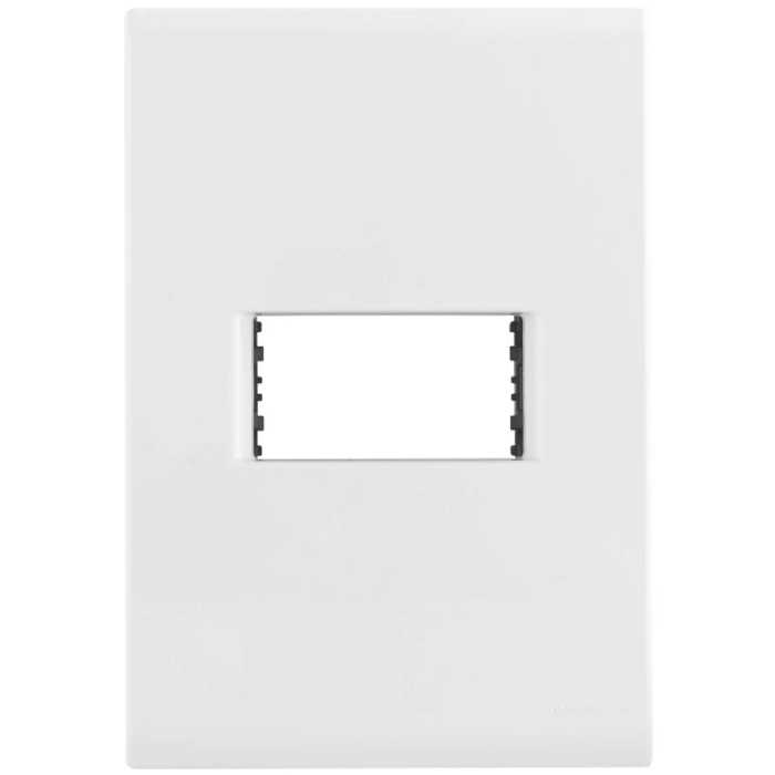 Placa Liz 4x2 1 Posto Horizontal Branca C/ Suporte -57106/204