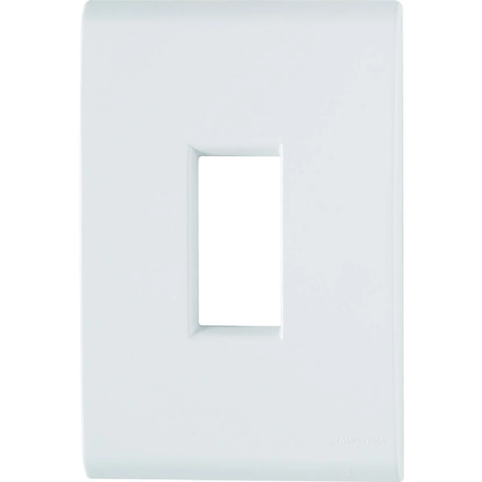 Placa Liz 4x2 1 Posto Vertical Branca C/ Suporte -57106/003