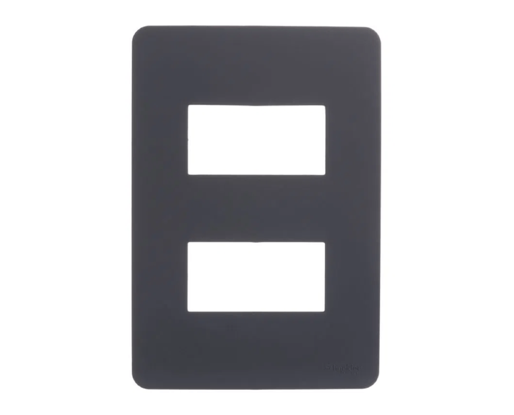 Placa Orion 4x2 para 2 Módulos Stellar Black - S730121294
