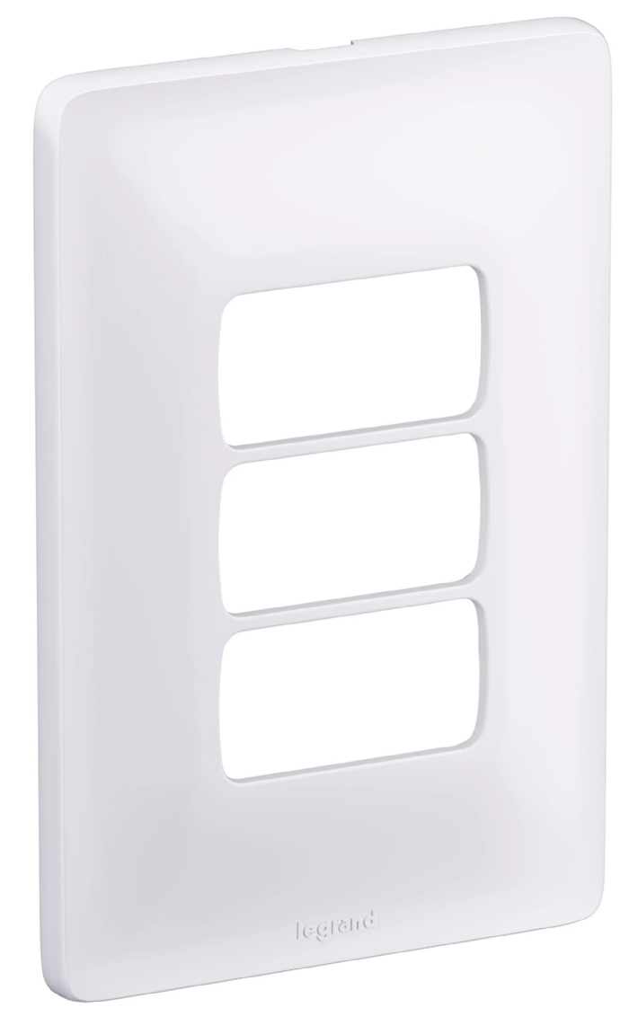 Placa+Suporte Zeffia 4x2 3 Postos Separados Branca - 680183