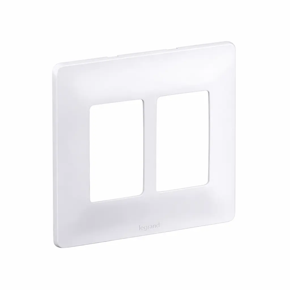 Placa+Suporte Zeffia 4x4 3+3 Postos Juntos Branca - 680176