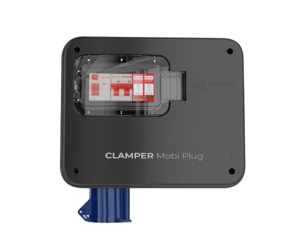 Quadro Proteção P/ Carro eletrico Clamper Mobi box Preto Tomada Industrial 32a 220V 8kw -024053