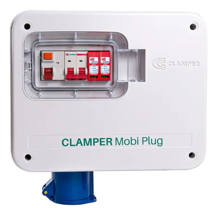 Quadro Proteção P/ Carro eletrico Clamper Mobi box Cinza Tomada Industrial 32a 220V 8kw -024054