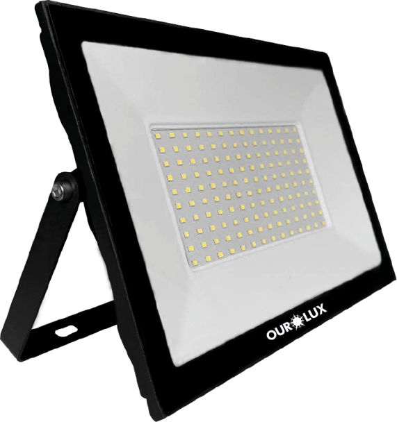 Refletor Led Ourolux 100W Bivolt 3000K Branco Quente -3273
