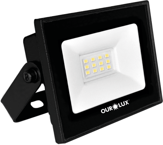 Refletor Led Ourolux 10W Bivolt 6500K Branco Frio -3261
