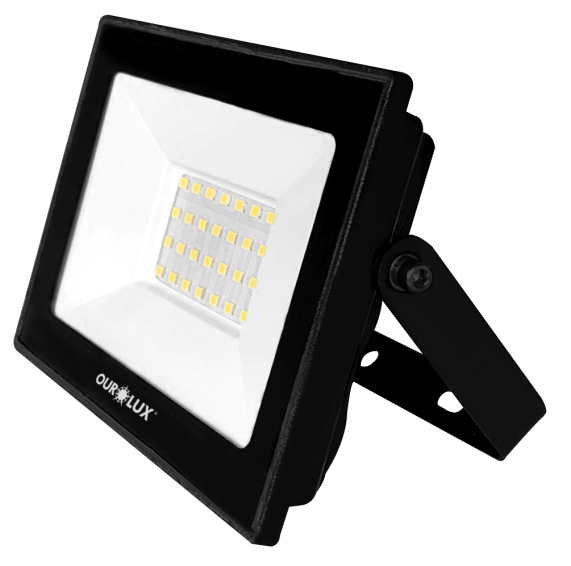 Refletor Led Ourolux 30W Bivolt 3000K Branco Quente -3271
