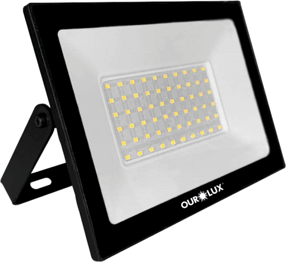 Refletor Led Ourolux 50W Bivolt 3000K Branco Quente -3272