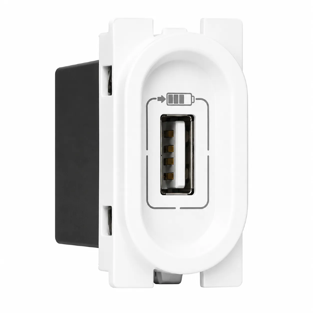 Módulo Tomada Carregador USB Nereya 1100mA Branco - 663012