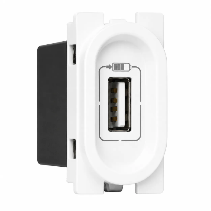 Módulo Tomada Carregador USB Nereya 1100mA Branco - 663012