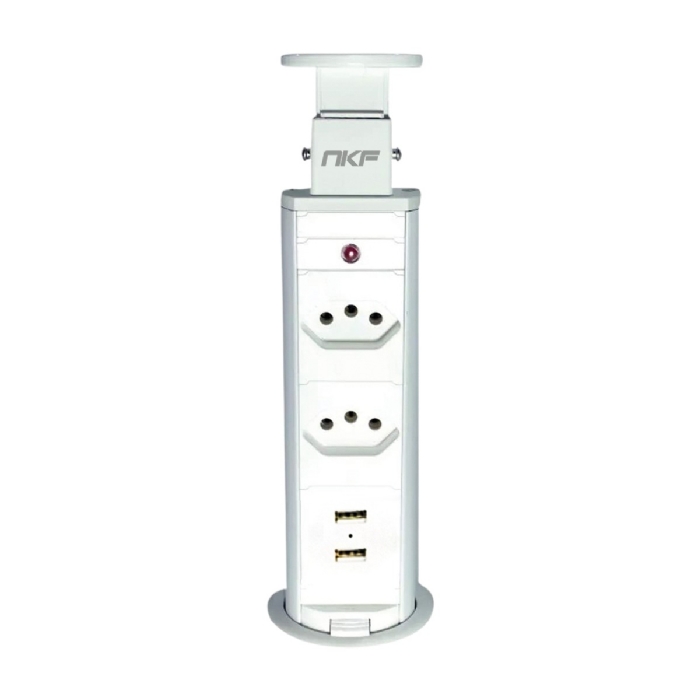 Torre de Tomada com 2 Tomadas + 2 USB - Branca