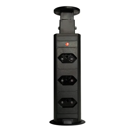 Torre de Tomada com 3 Tomadas Preta